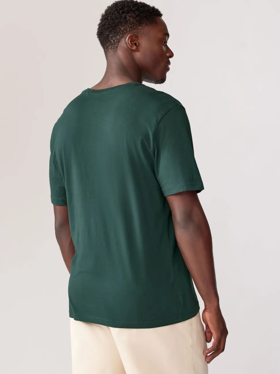Green Pine Regular Fit Essential Crew Neck Cotton T-Shirt