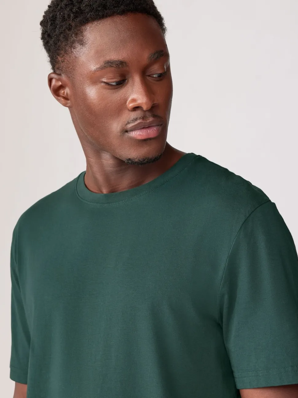 Green Pine Regular Fit Essential Crew Neck Cotton T-Shirt