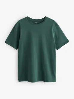 Green Pine Slim Fit Essential Crew Neck Cotton T-Shirt