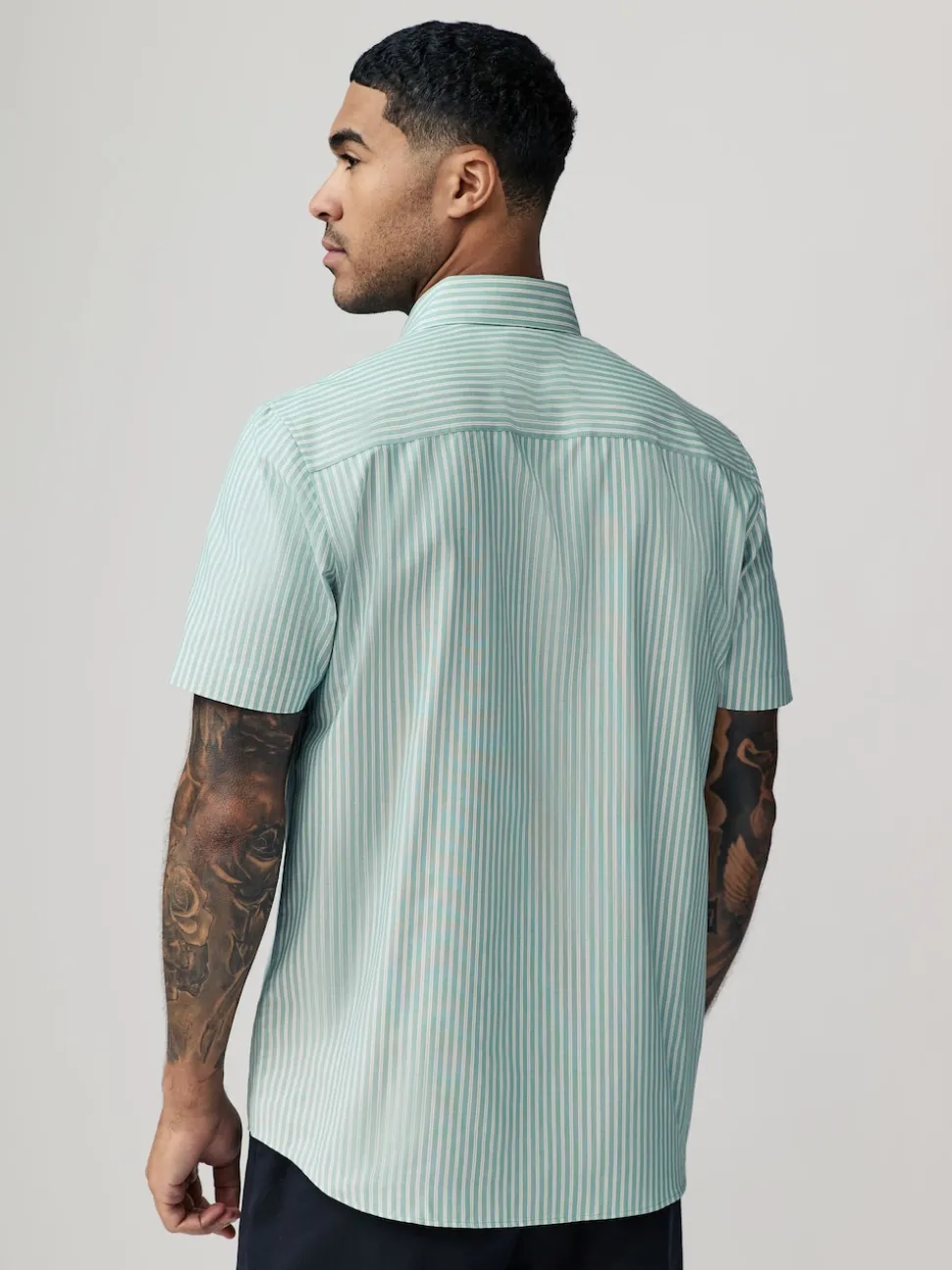 Green Print/Plains Regular Fit Easy Iron Oxford Shirts 3 Pack