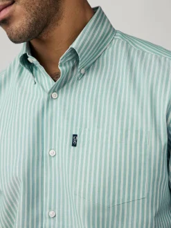Green Print/Plains Regular Fit Easy Iron Oxford Shirts 3 Pack