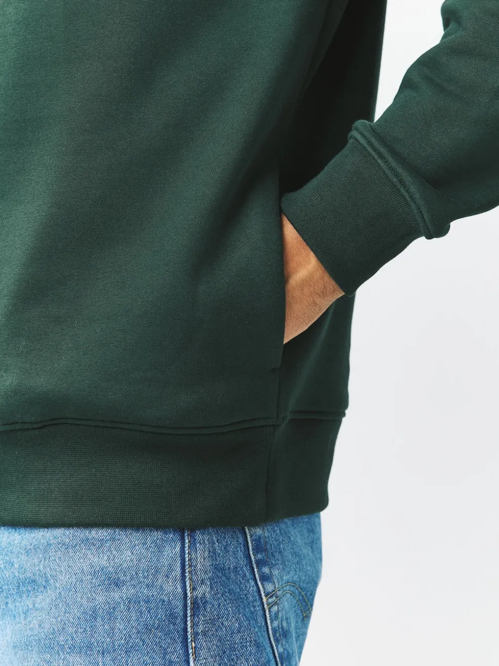 Green Quarter Zip Cotton Rich Jersey Sweatshirt