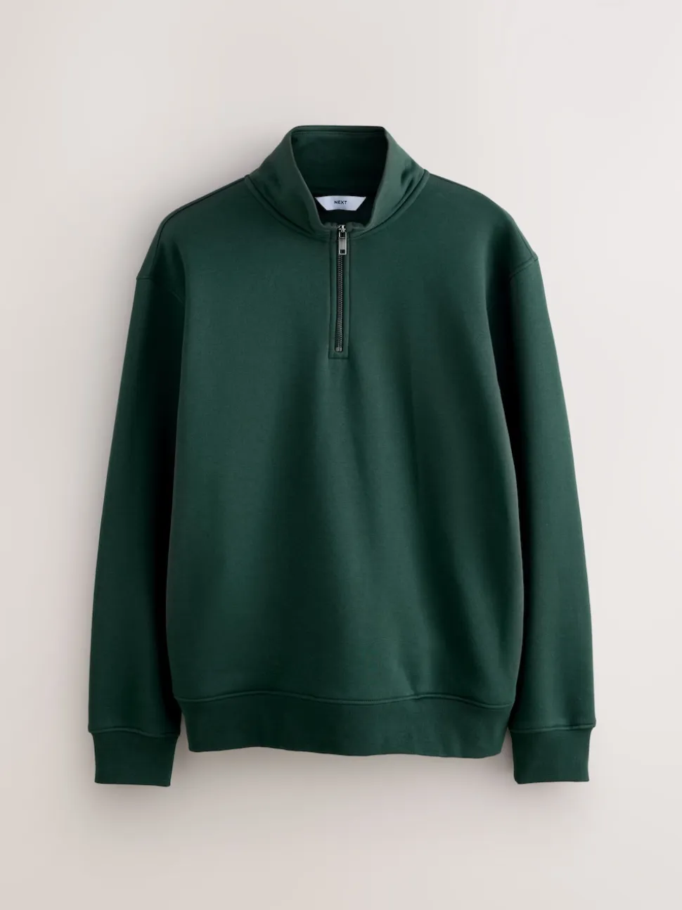 Green Quarter Zip Cotton Rich Jersey Sweatshirt