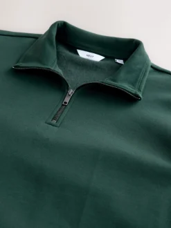 Green Quarter Zip Cotton Rich Jersey Sweatshirt