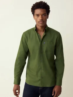 Green Regular Fit Button Down Easy Iron Oxford Shirt