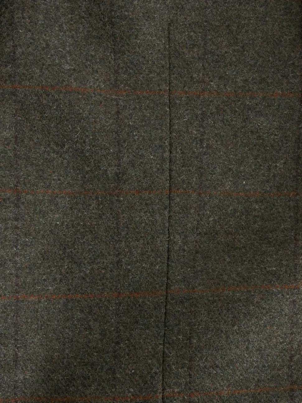 Green Regular Fit Nova Fides Italian Wool Blend Trimmed Check Suit Jacket
