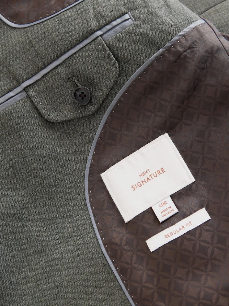 Green Regular Fit Signature Nova Fides 100% Italian Wool Suit Jacket