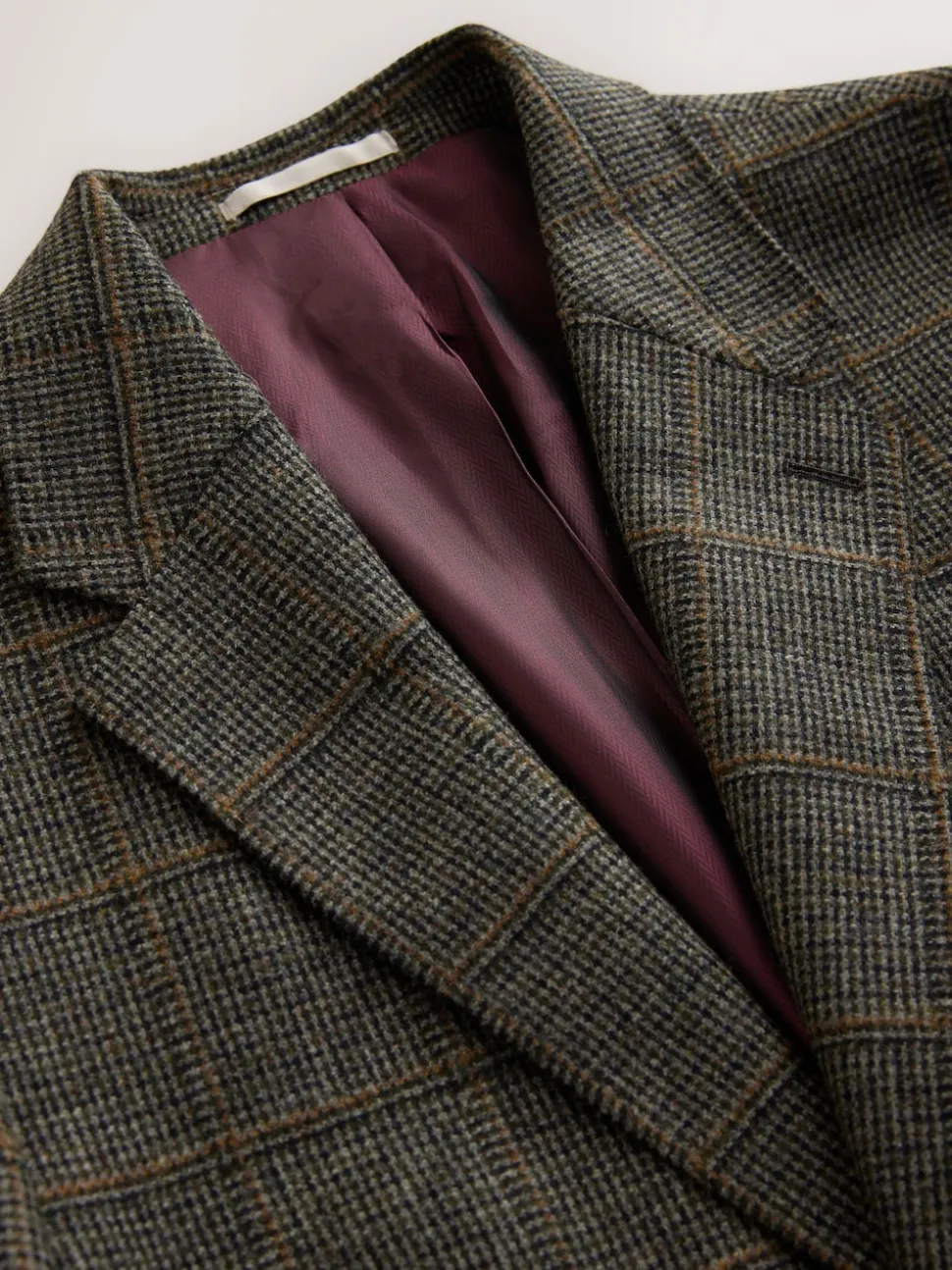 Green Regular Fit Signature Abraham Moon 100% Wool Tweed Check Suit Jacket