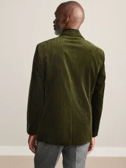 Green Regular Fit Signature Duca Visconti Italian Cord Blazer