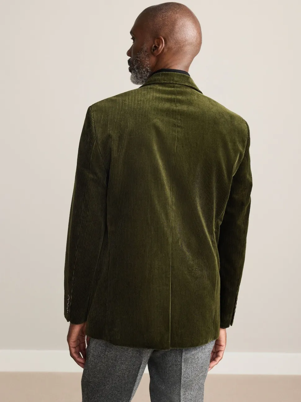 Green Regular Fit Signature Duca Visconti Italian Cord Blazer