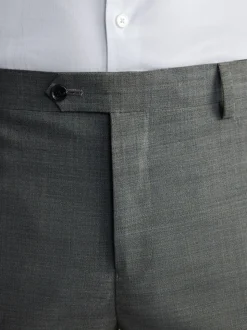 Green Regular Fit Signature Nova Fides 100% Italian Wool Suit Trousers