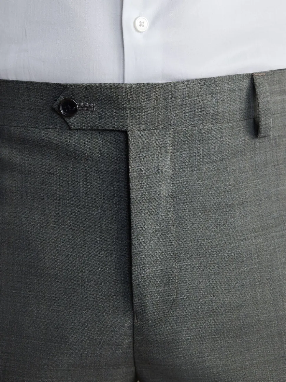 Green Regular Fit Signature Nova Fides 100% Italian Wool Suit Trousers