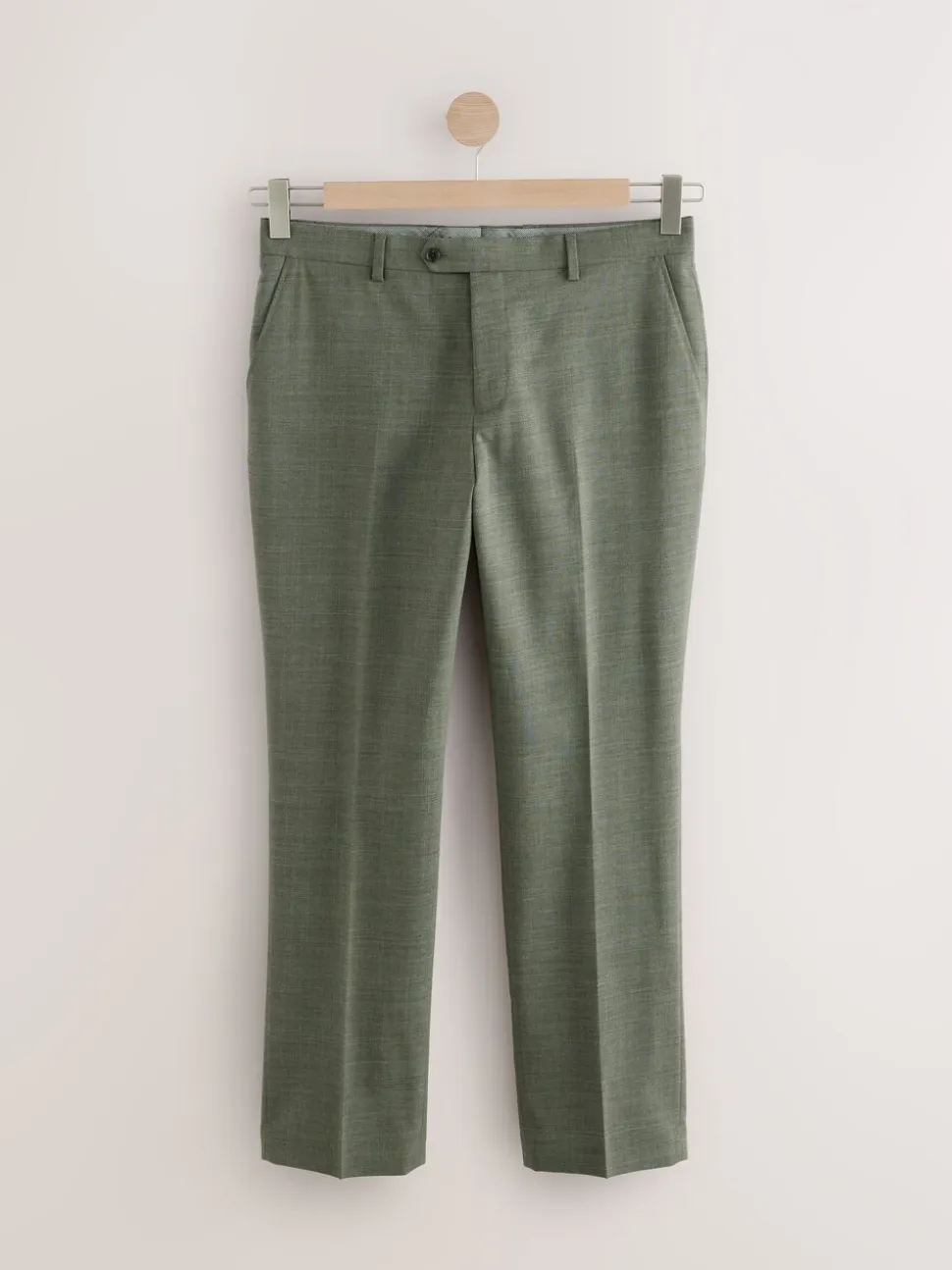 Green Regular Fit Signature Nova Fides 100% Italian Wool Suit Trousers