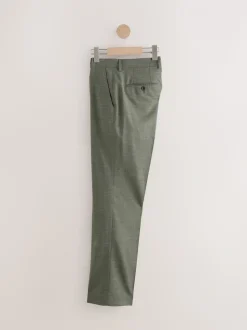 Green Regular Fit Signature Nova Fides 100% Italian Wool Suit Trousers