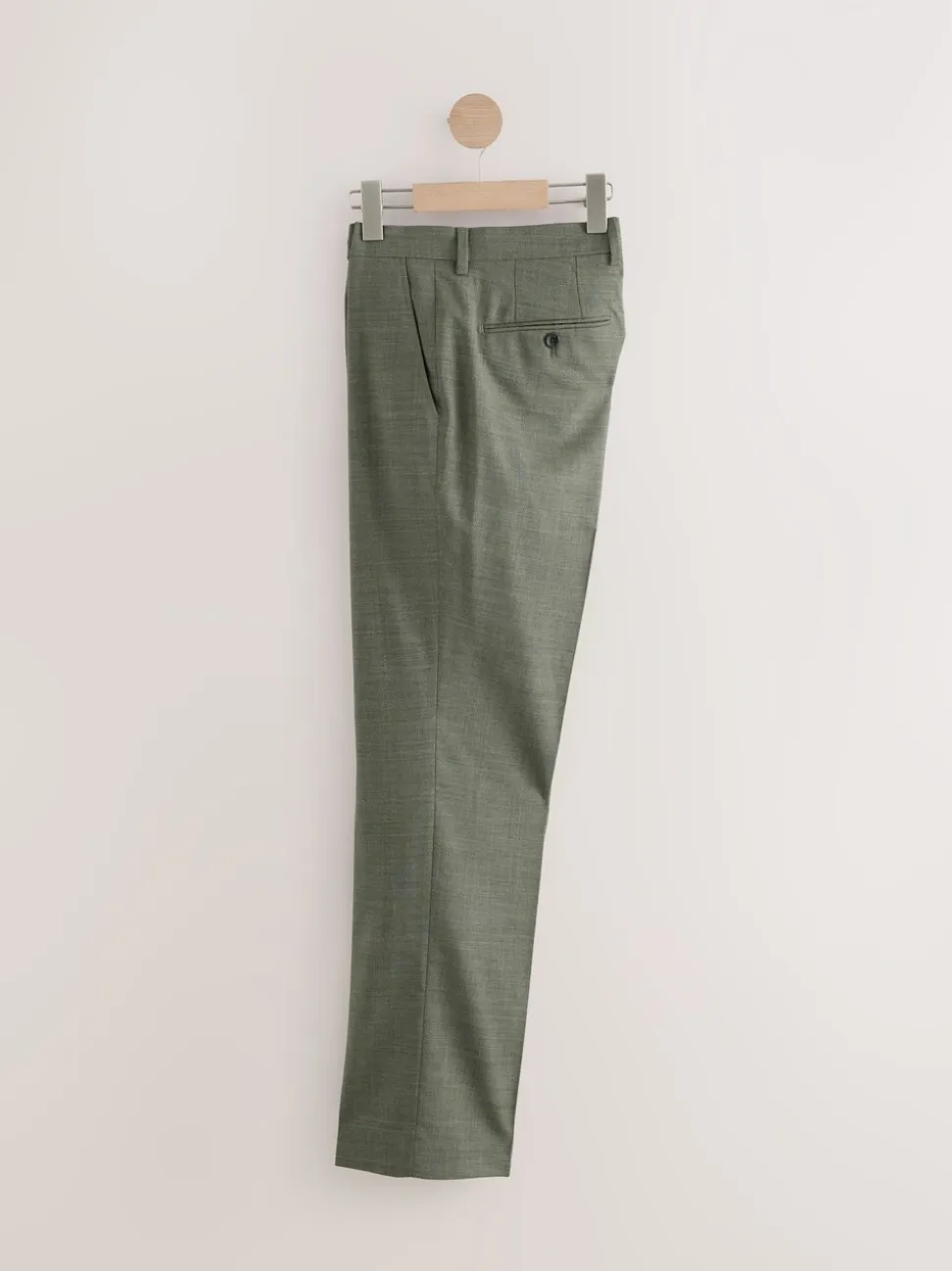 Green Regular Fit Signature Nova Fides 100% Italian Wool Suit Trousers