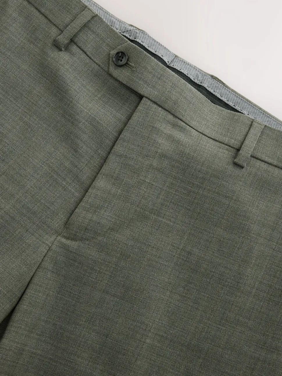 Green Regular Fit Signature Nova Fides 100% Italian Wool Suit Trousers