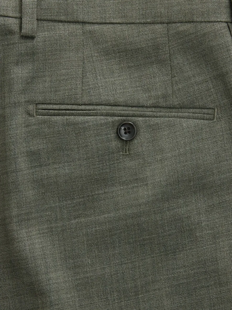 Green Regular Fit Signature Nova Fides 100% Italian Wool Suit Trousers
