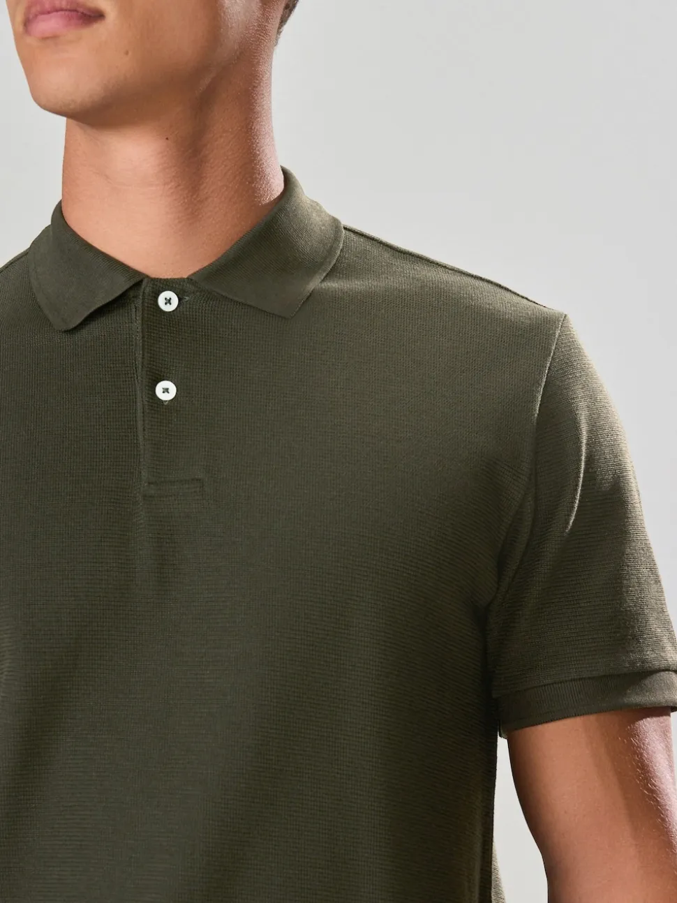 Green Regular Fit Textured Smart Polo Shirt