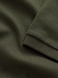 Green Regular Fit Textured Smart Polo Shirt
