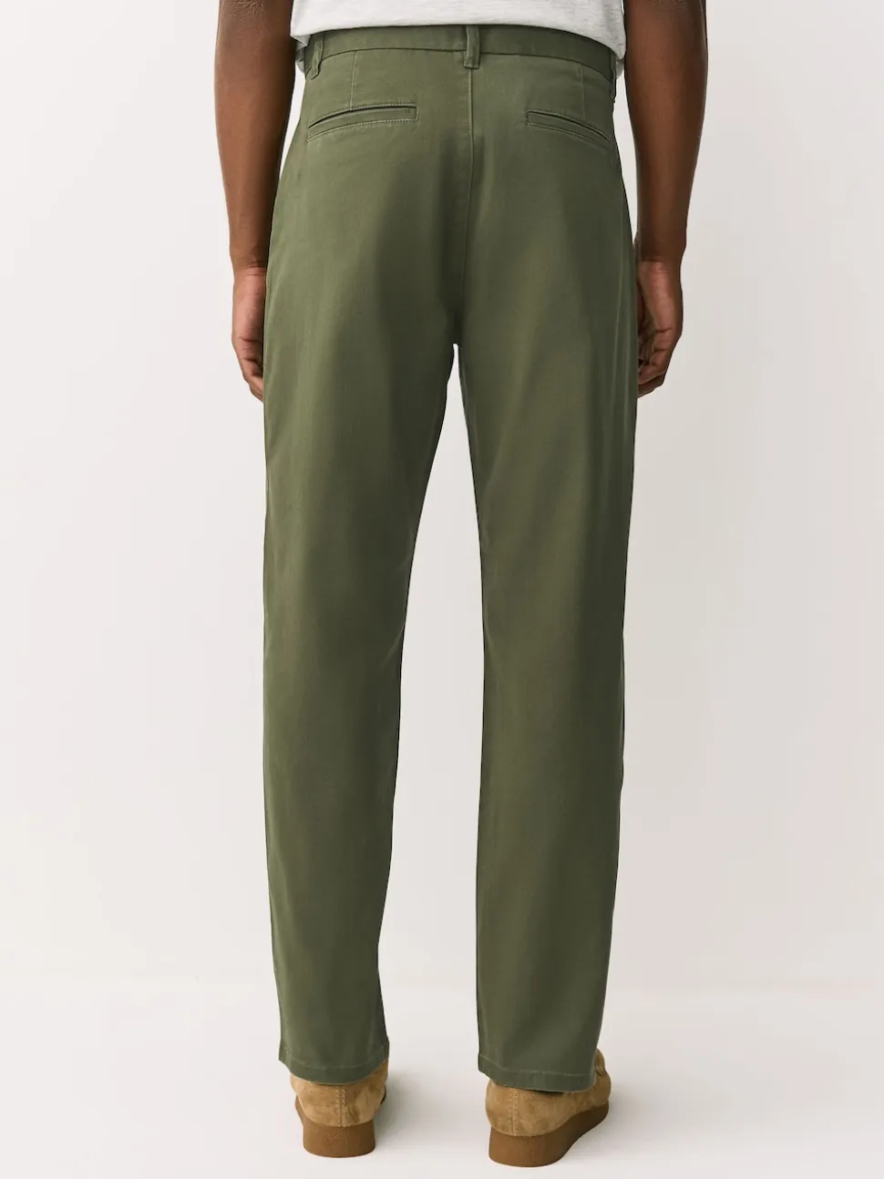 Green Regular Tapered Fit Stretch Chinos Trousers