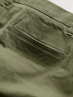 Green Regular Tapered Fit Stretch Chinos Trousers