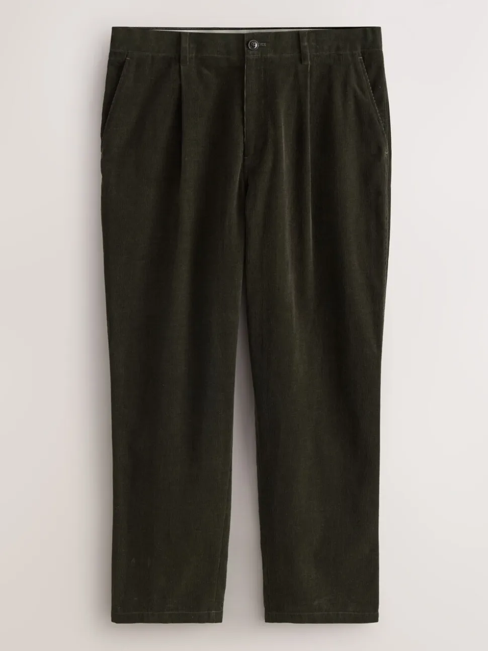 Green Relaxed Fit Corduroy Suit Trousers