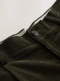 Green Relaxed Fit Corduroy Suit Trousers