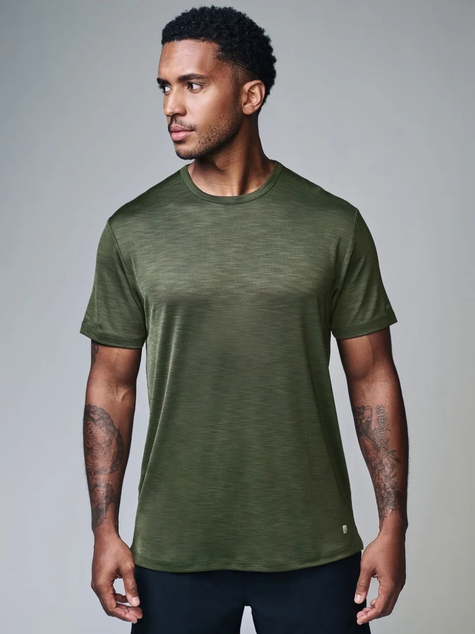 Green Short Sleeve Tee Active Gym Training Top