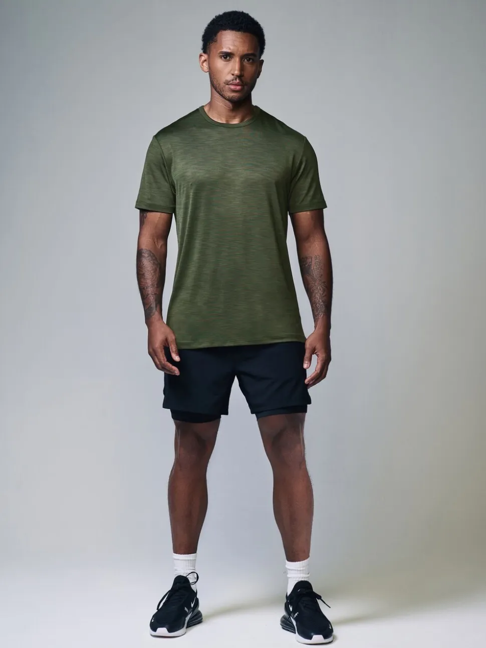 Green Short Sleeve Tee Active Gym Training Top