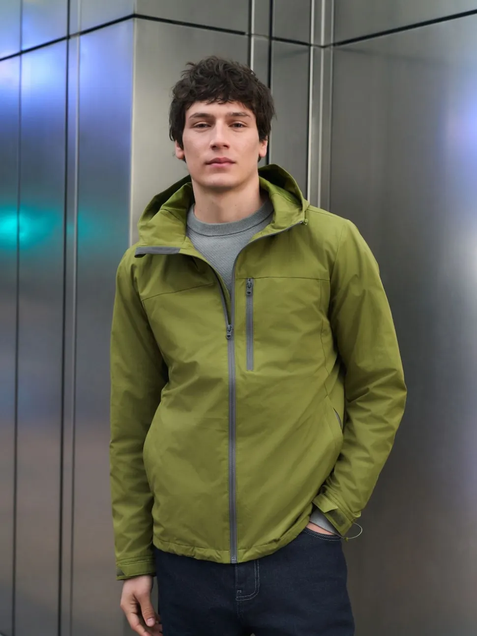 Green Shower Resistant Anorak Jacket