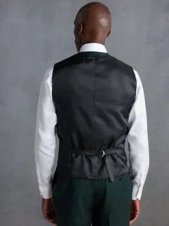 Green Signature Zignone Italian Wool Cashmere Blend Flannel Suit Waistcoat