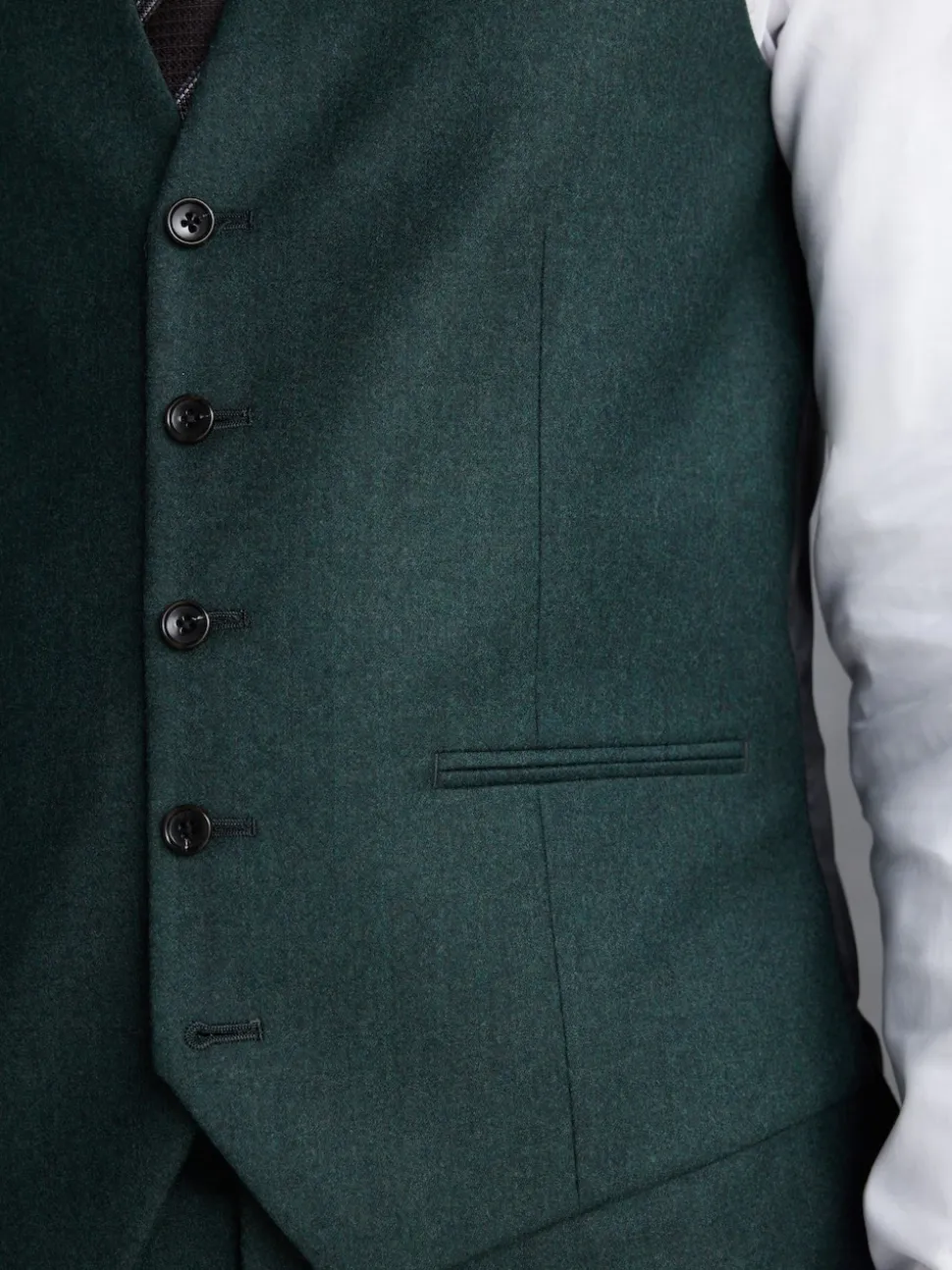 Green Signature Zignone Italian Wool Cashmere Blend Flannel Suit Waistcoat