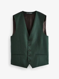 Green Signature Zignone Italian Wool Cashmere Blend Flannel Suit Waistcoat