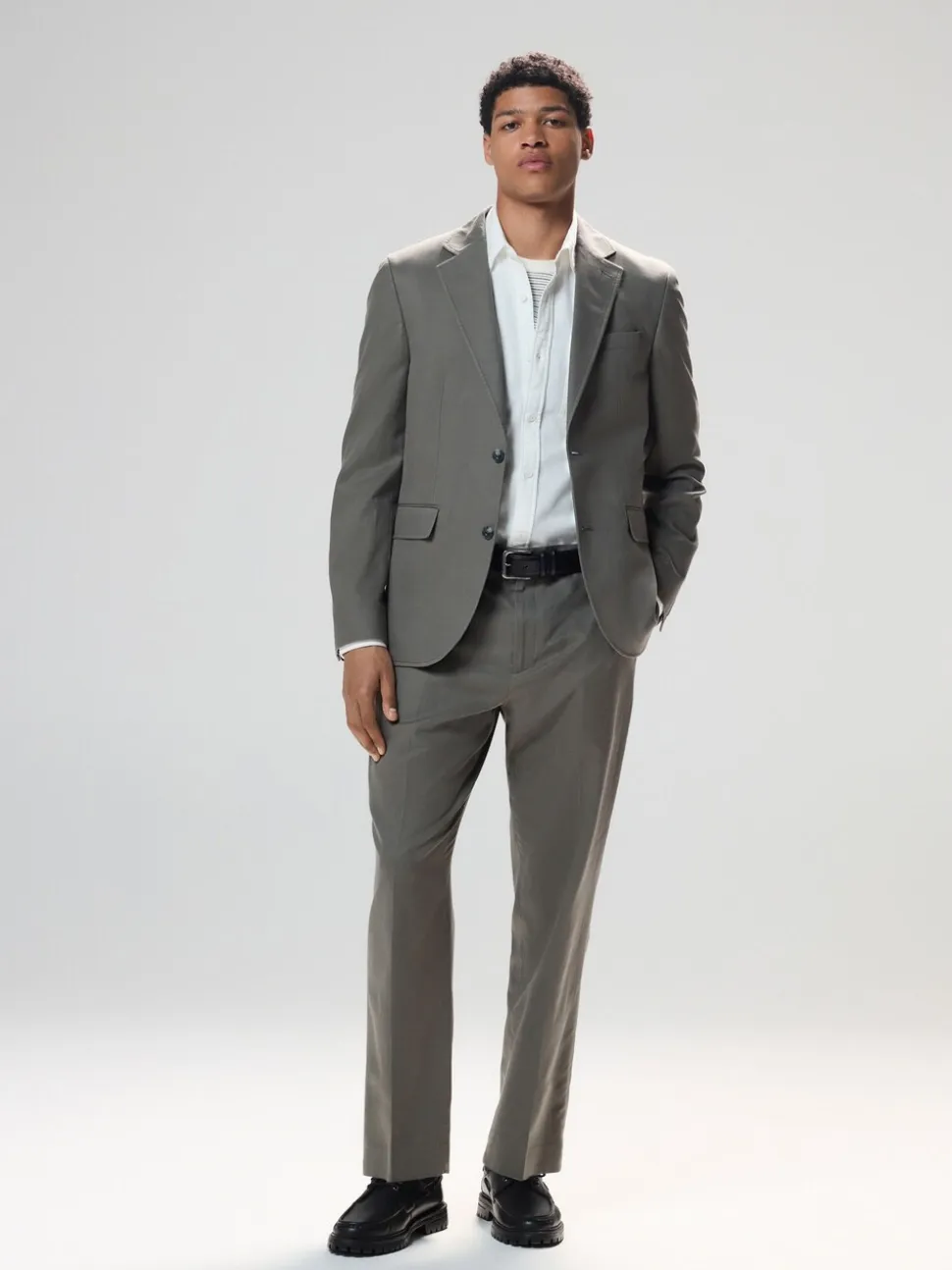 Green Slim Fit Cotton TENCEL™ Suit Jacket