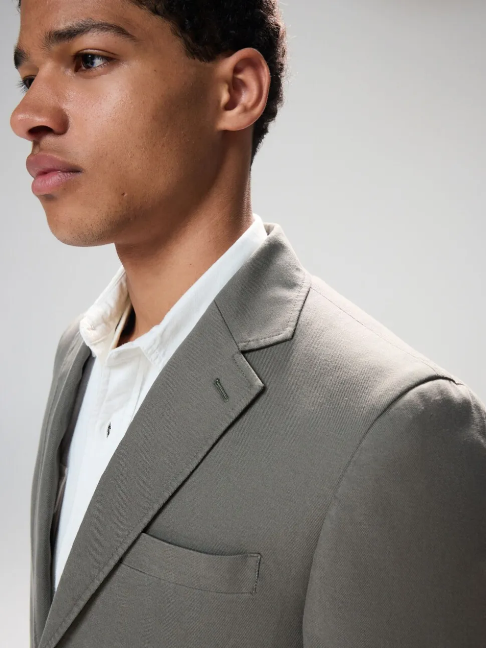 Green Slim Fit Cotton TENCEL™ Suit Jacket