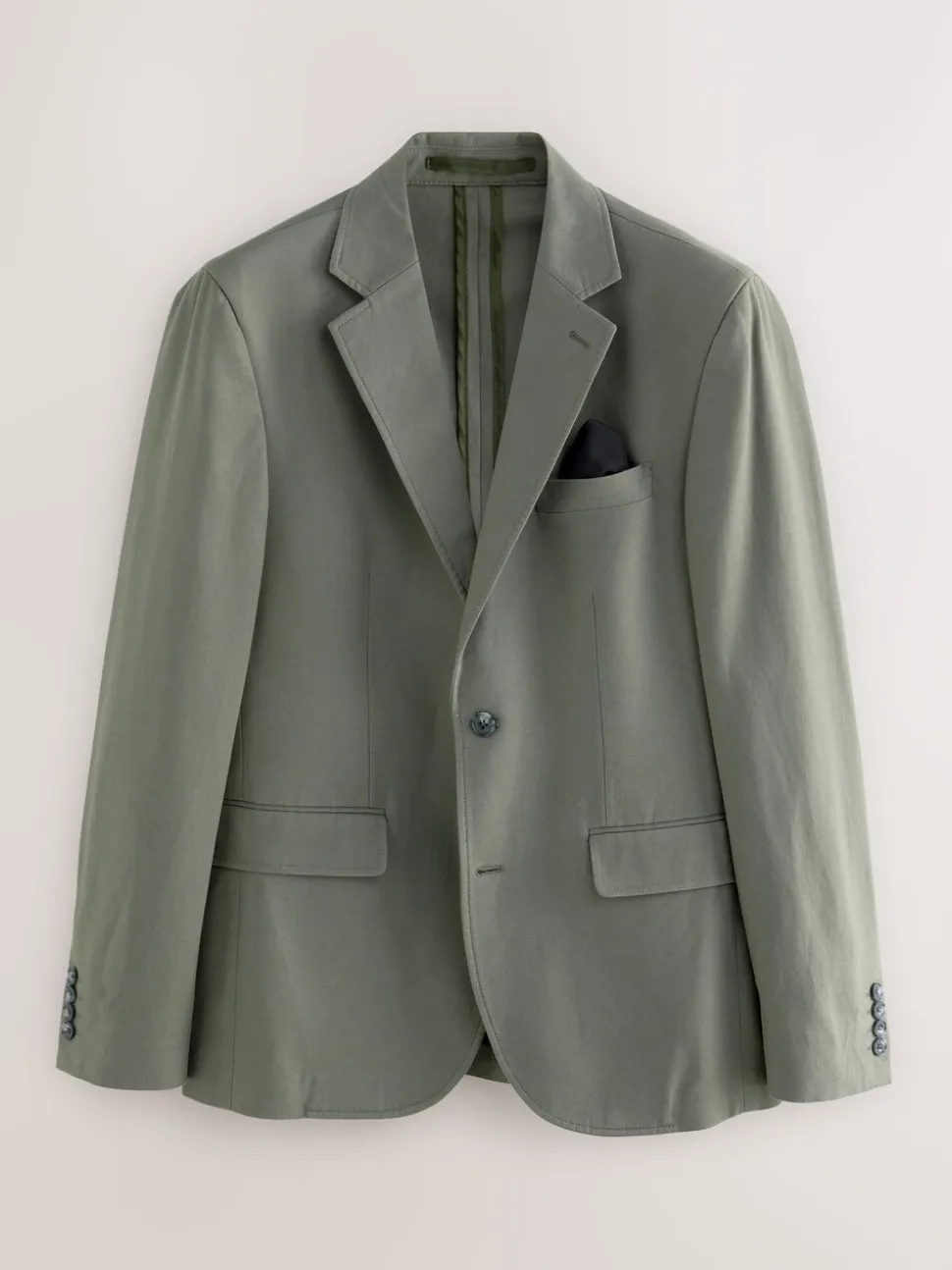 Green Slim Fit Cotton TENCEL™ Suit Jacket