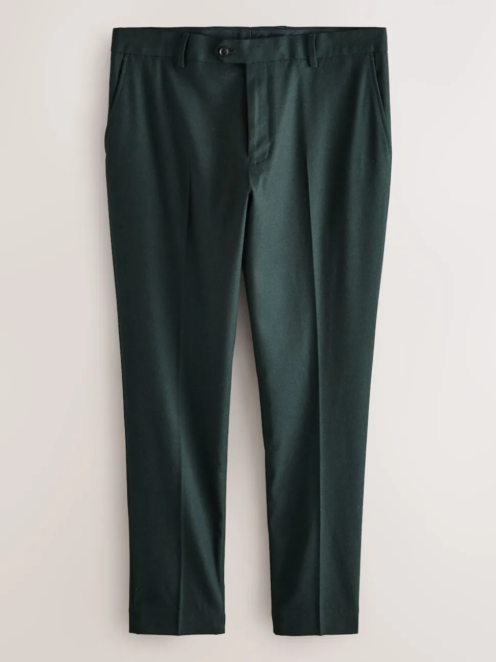 Green Slim Fit Flannel Suit Trousers