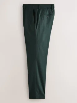 Green Slim Fit Flannel Suit Trousers