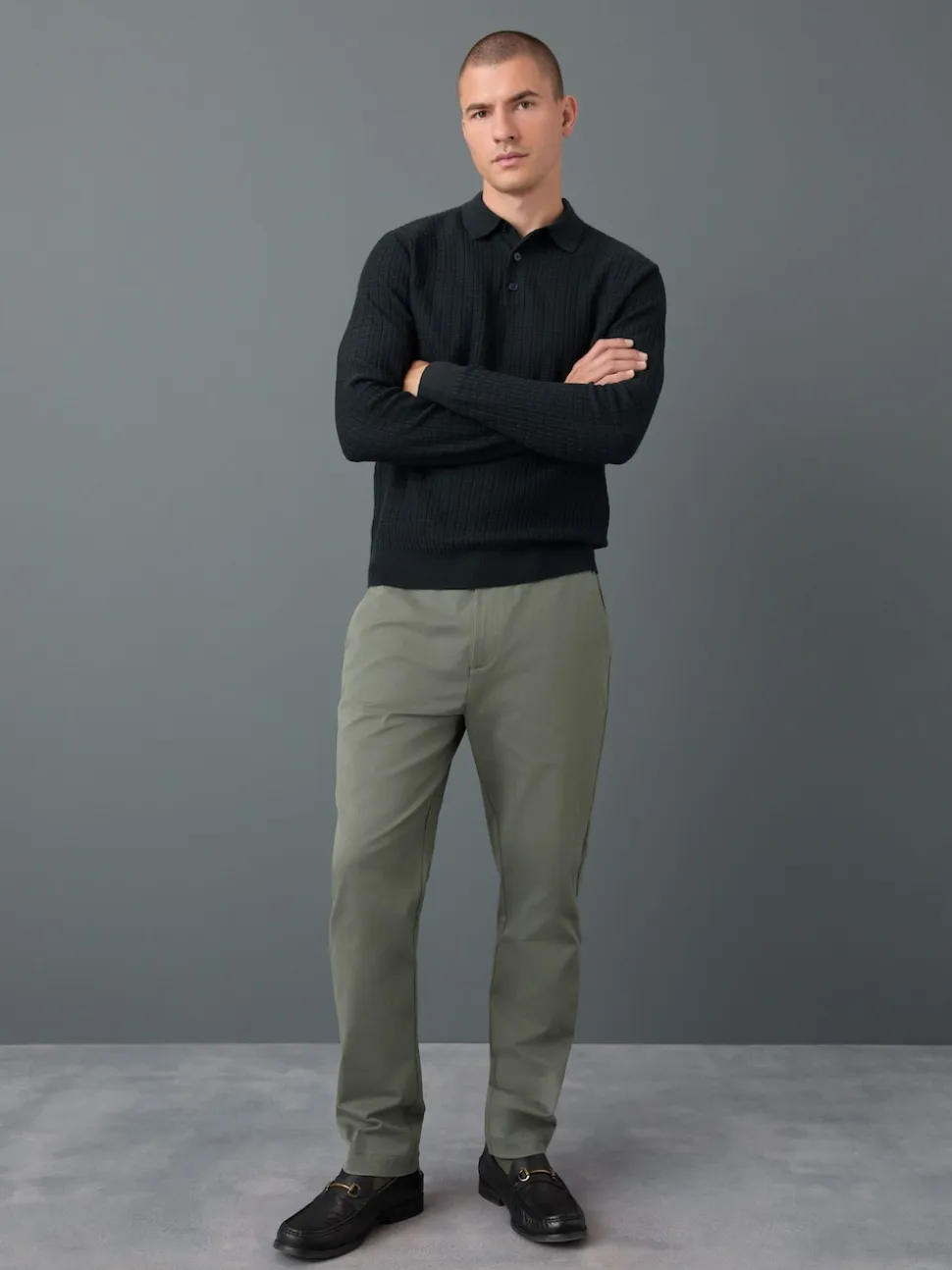 Green Slim Fit N.Premium Smart Cotton TENCEL™ Lyocell Blend Chinos With Comfort Waistband