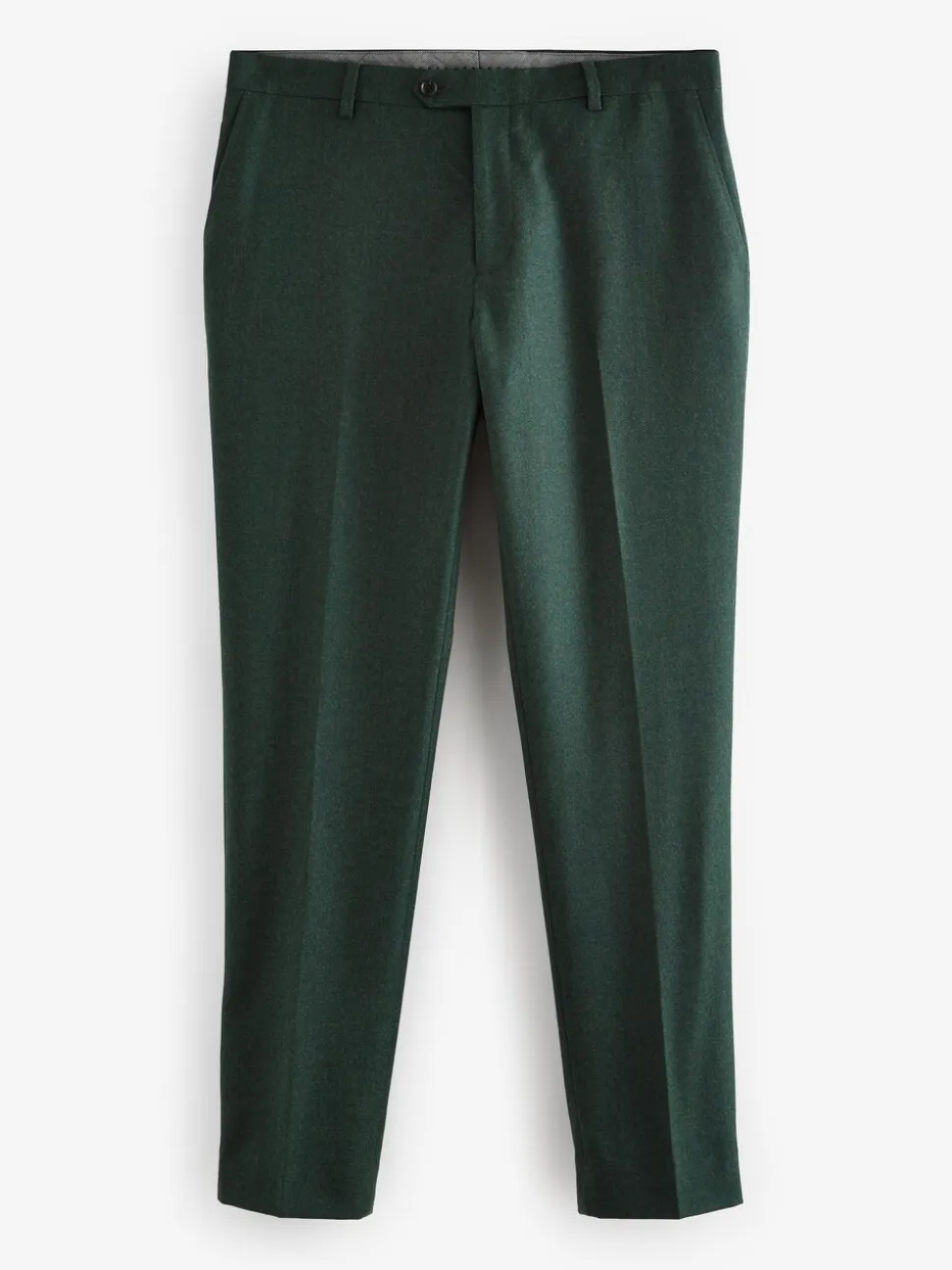 Green Slim Fit Signature Zignone Italian Wool Cashmere Blend Flannel Suit Trousers