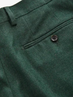 Green Slim Fit Signature Zignone Italian Wool Cashmere Blend Flannel Suit Trousers