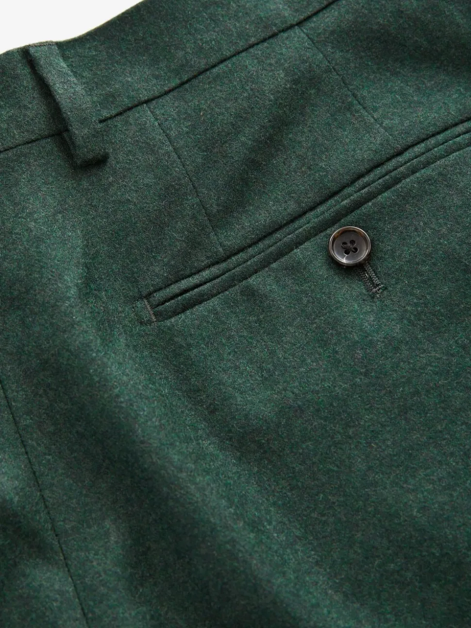 Green Slim Fit Signature Zignone Italian Wool Cashmere Blend Flannel Suit Trousers