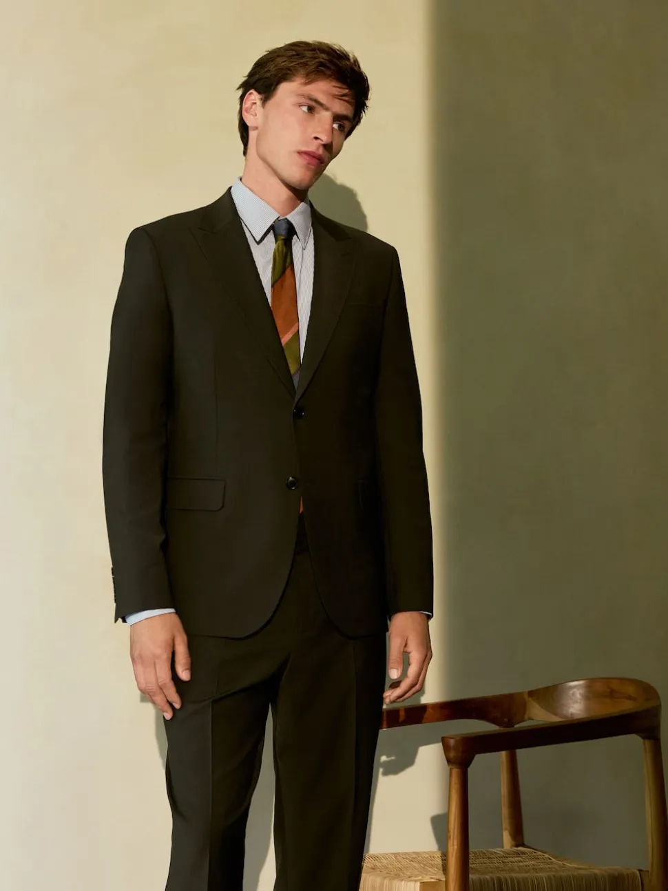 Green Slim Fit Slim Fit Motion Flex Wool Blend Suit Jacket