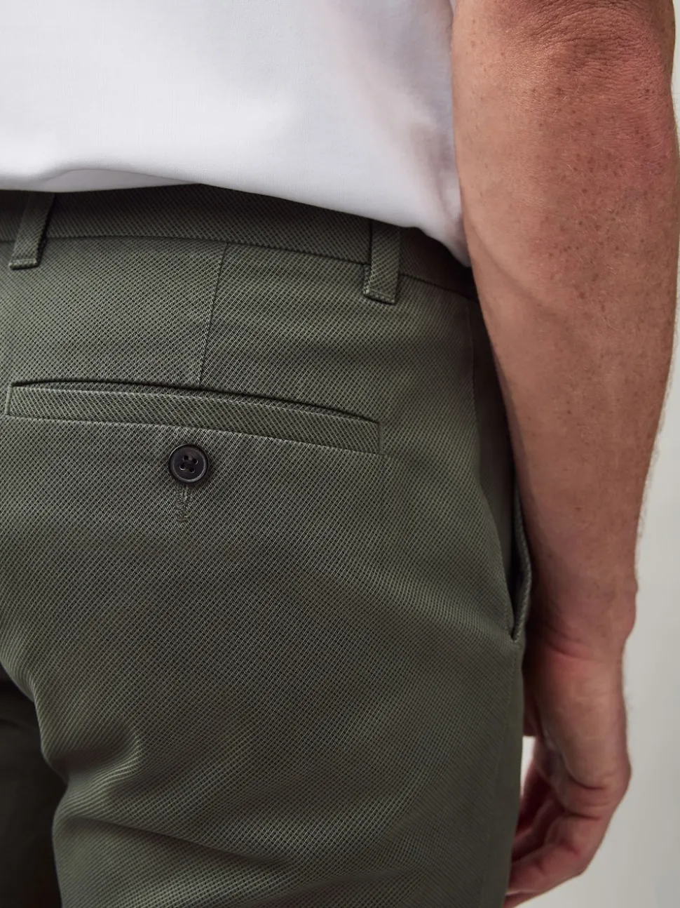 Green Slim Fit Stretch Printed Soft Touch Chino Trousers