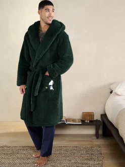 Green Snoopy Borg Dressing Gown