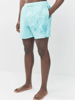 Green Snoopy License Printed Swim Shorts