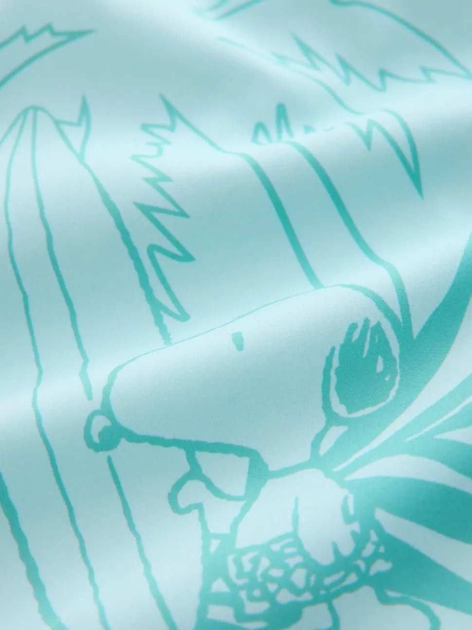 Green Snoopy License Printed Swim Shorts