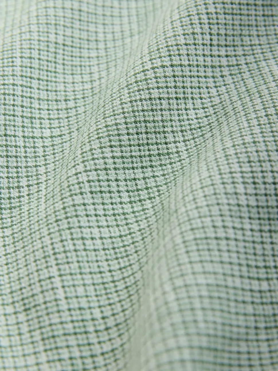 Green Standard Collar Cotton Linen Blend Long Sleeve Shirt