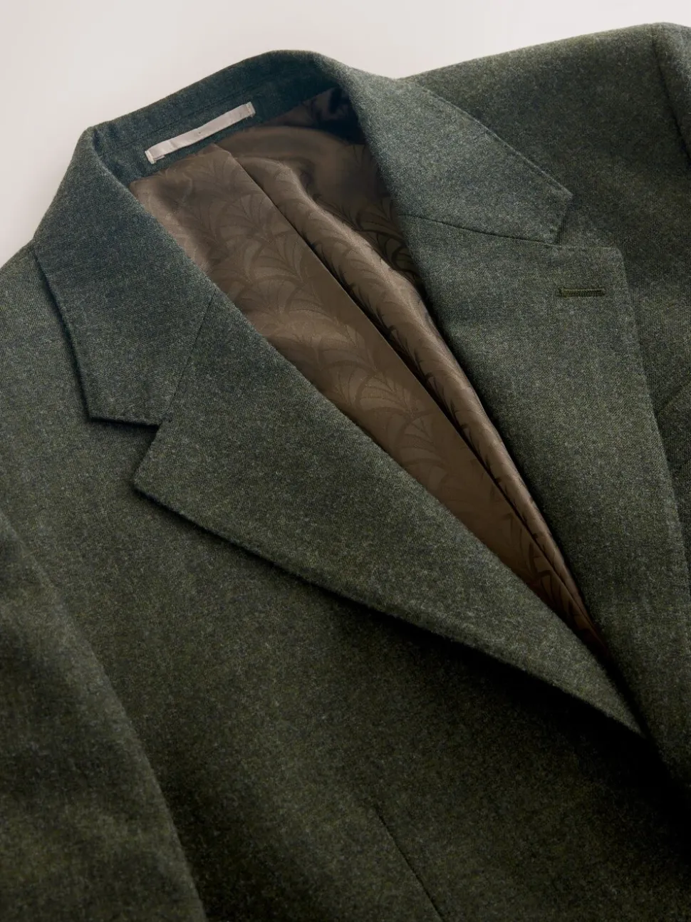 Green Tailored Fit Merino Wool Blend Suit Jacket