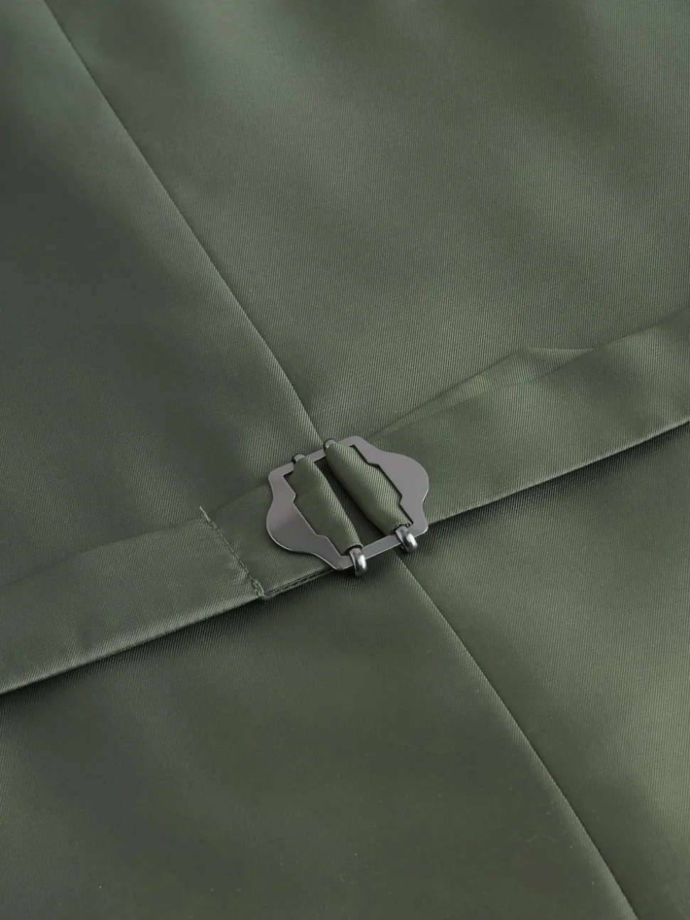 Green Textured Linen Suit Waistcoat